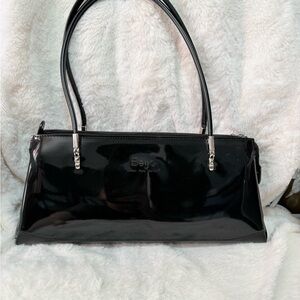 Beijo Glossy Black Shoulder Bag